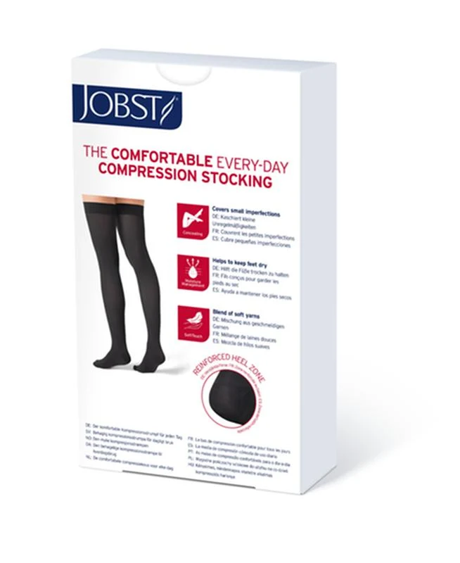 Jobst Opaque Women Thigh High Compression Stockings - 20-30mmhg, Natural, Open Toe, With Sil Dot Band, Pr Of 1 - Image 4