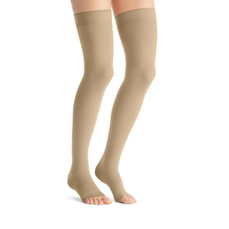 Jobst Opaque Women Thigh High Compression Stockings - 20-30mmhg, Natural, Open Toe, With Sil Dot Band, Pr Of 1 - Image 6