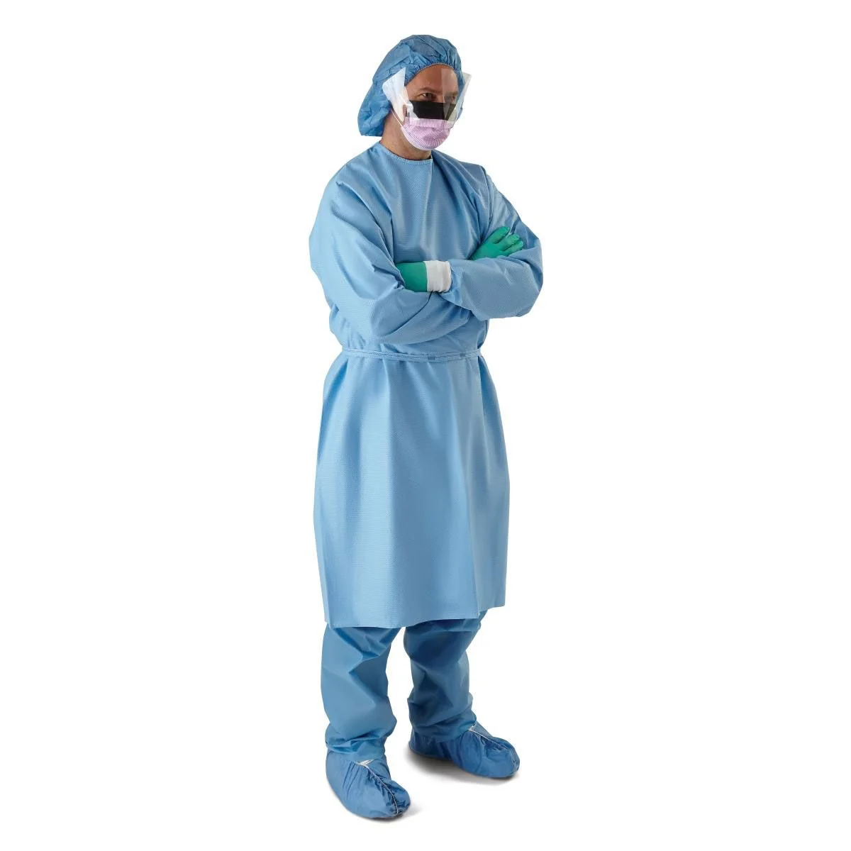 Medline Disposable Premium Breathable Chemotherapy Gown Hook-and-loop Neck - Image 4